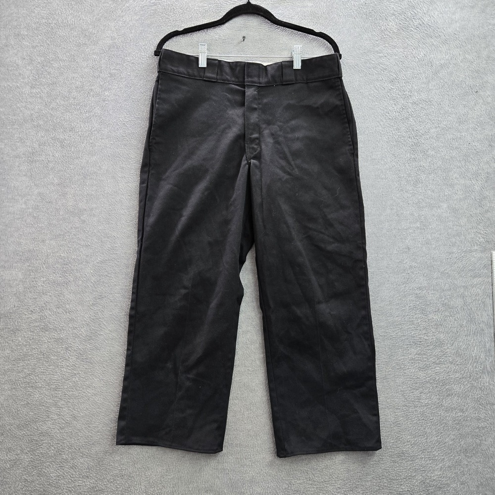 Dickies Women Pants 33X30 Black Chino 874 Wide Leg Work Pant 23" Inseam READ